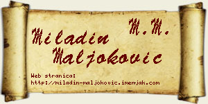 Miladin Maljoković vizit kartica